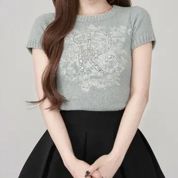 Darich DR 비쥬 플라워 니트탑