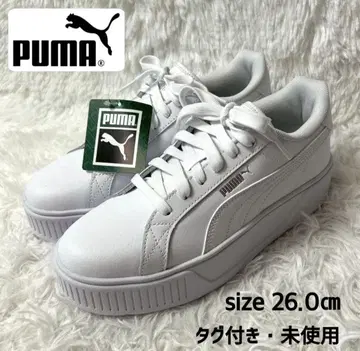 [ 택 포함 새상품 ] PUMA 카르멘 통굽 스니커즈 화이트 26cm