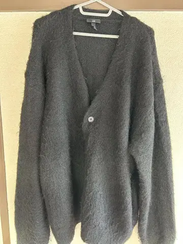 H&M 기모 니트 퍼지 가디건 블랙 XL