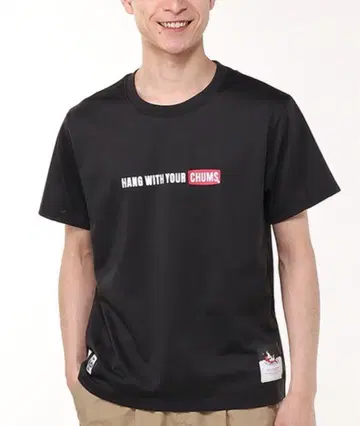 CHUMS 참스 히스토리 드라이T셔츠 속건성 UV 케어 블랙 L