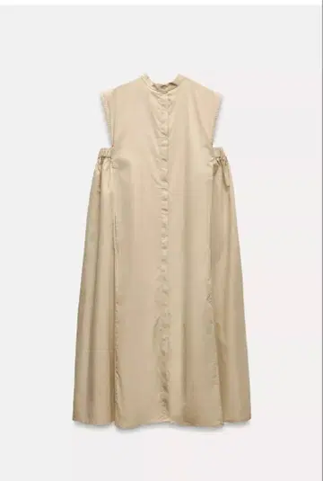 ZARA 미사용 새상품 미디 볼륨 원피스 M 베이지