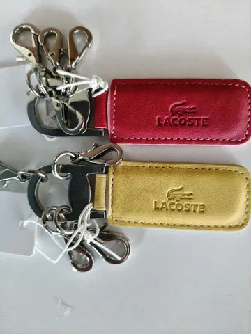 LACOSTE 키링 빨간색 & 옐로우 컬러 택 포함 미사용 보관품