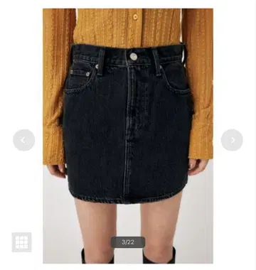 MOUSSY 데님 미니 스커트 사이즈 2 다크 네이비