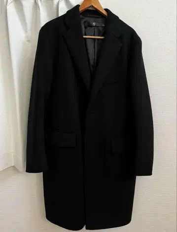 UNIQLO +J 울 블렌드 체스터 코트 블랙 L 사이즈 유니클로