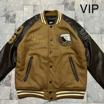 VIP 바시티 자켓 패딩 자켓 와펜 자수 로고 인디언 네이티브
