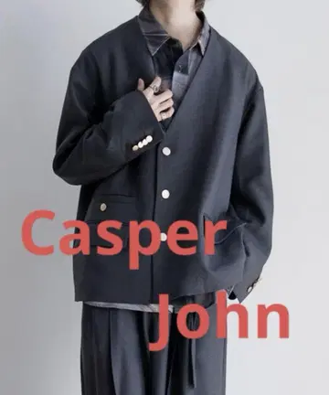 Casper John 크로스칼라 블레이저 차콜 그레이