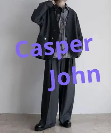 Casper John 크로스칼라 블레이저 차콜 그레이