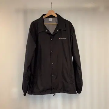 Champion 블랙 나일론 자켓 X-LARGE