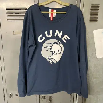 CUNE 네이비 긴팔 티셔츠 M 사이즈