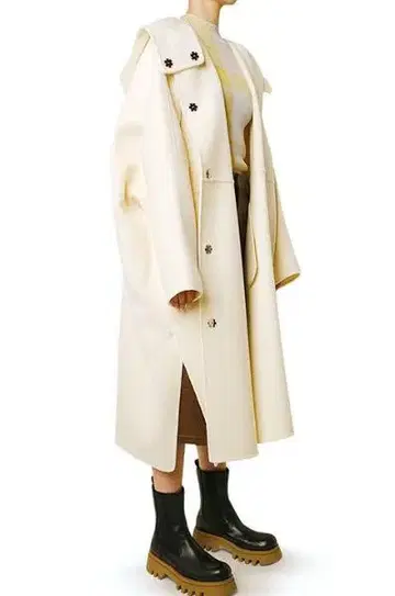 [ 새상품급 ] 르 쉘 블루 Hooded Over Coat 후드 오버코트