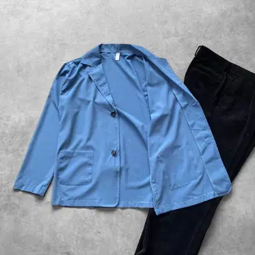 vintage 셔츠 자켓 파랑 코듀로이 팬츠 블랙 세트