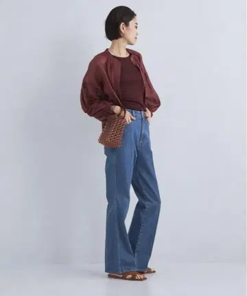 그린 라벨 릴랙싱 여성용 플레어 데님 코발트 38 사이즈