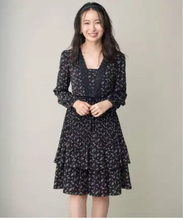 토카 쉬폰 플리츠 원피스 0 라벤더