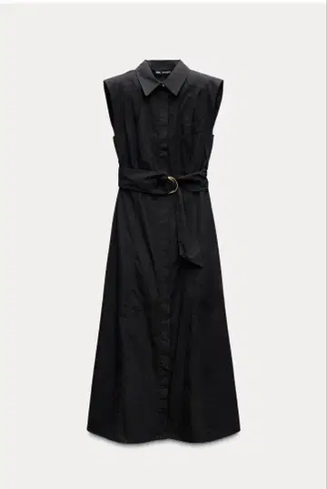 ZARA 미사용 새상품 미디 셔츠 원피스 블랙 L