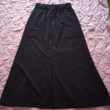 아가 블랙 플레어 롱 스커트 38