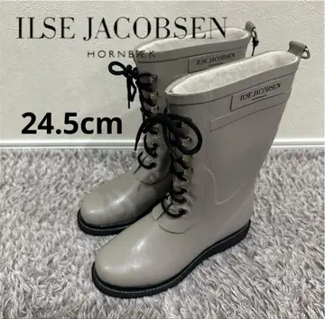 ILSE JACOBSEN 레인부츠 레이스업 베이지 24.5cm