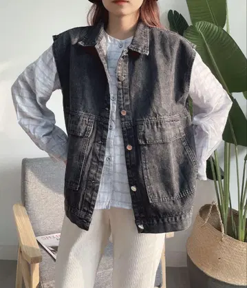 데님 베스트 데님 자켓 데님 자켓