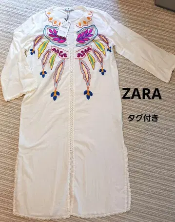 미사용 새상품 ZARA/자라 자수 카프탄/원피스 S