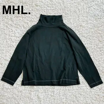 새상품급 MHL. 코튼 모크넥 긴팔 풀오버 티셔츠 블랙