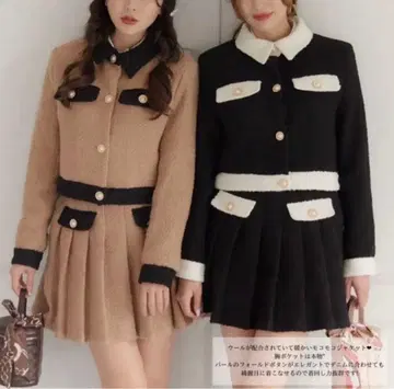 가격 인하 Randy 셋업 자켓 스커트 트위드 새상품급