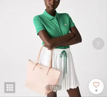 거의 미사용 LACOSTE L.12.12 핑크 토트백