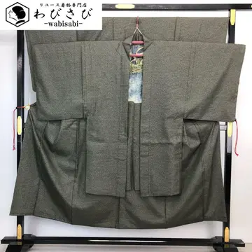 남자 기모노 오메시 앙상블 직조 무늬 사츠마쥐색 M-1095
