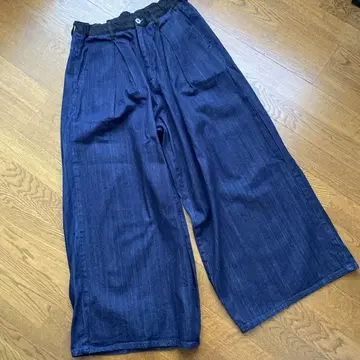 tsukinowa 다크 블루 와이드 팬츠