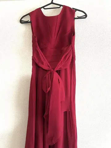 와인 레드 롱 드레스 140cm