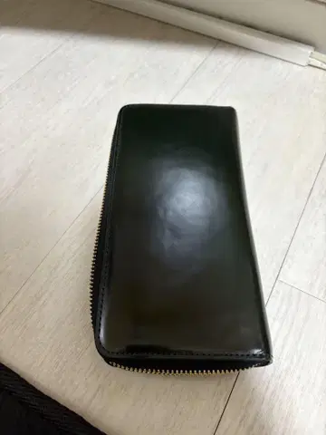 블랙 가죽 장지갑 지퍼식