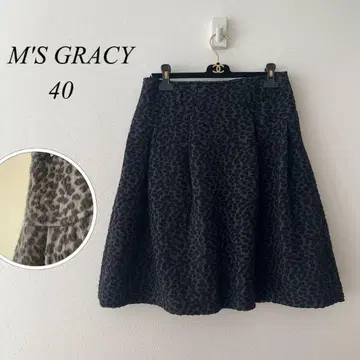 고급럭셔리! M'S GRACY 자카드 플레어 스커트 레오파드