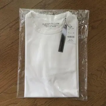크루넥 롱 슬리브 T셔츠*일본제 화이트 면 무지 긴팔 롱T