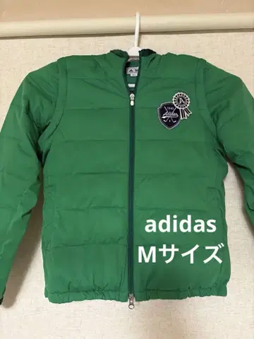 adidas 그린 다운 자켓 후드 부착