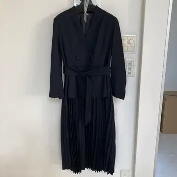 네이비 더블 버튼 롱 원피스