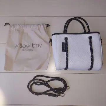 [ 미사용 ] willow bay 메쉬 토트백 화이트 스트랩