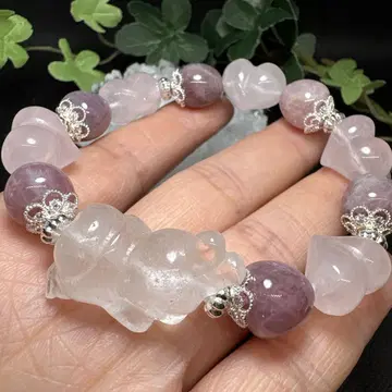 수정 토끼 마다가스카르산 딥 로즈쿼츠 딸기컷 통통 하트