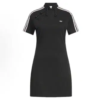 새상품 L Adidas 반팔 원피스 여성용 블랙 KB6409