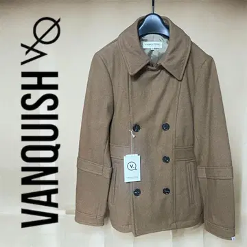 VANQUISH 브라운 더블 브레스트 피 코트 M