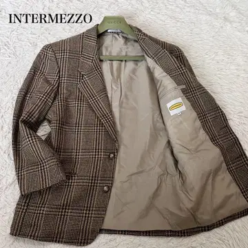 새상품급 인터메초 테일러드 자켓 트위드 체크 M