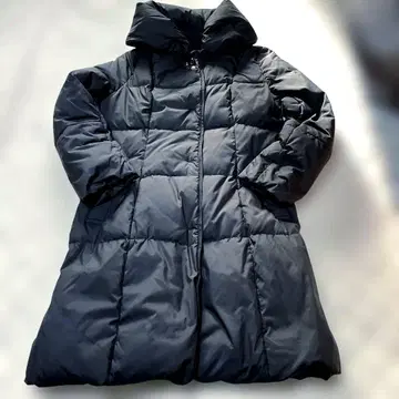 JUSGLITTY 블랙 롱 다운 코트