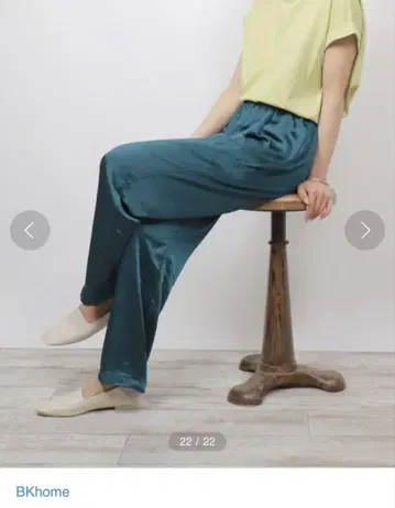 BKhome 빈티지 새틴 테이퍼드 팬츠