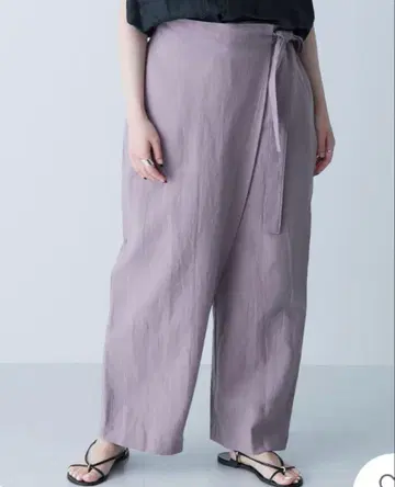 카구레 코튼 린넨 랩 팬츠