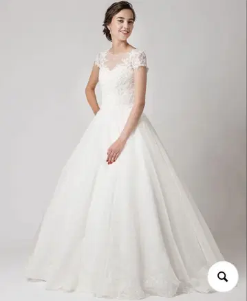 11호 반팔 화이트 A라인 웨딩 드레스