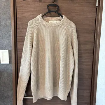 H&M 베이지 리브 오버 사이즈 크루넥 스웨터 M
