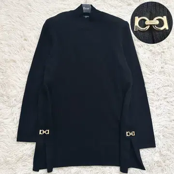 살바토레 페라가모 간치니 모크넥 니트 블랙 M