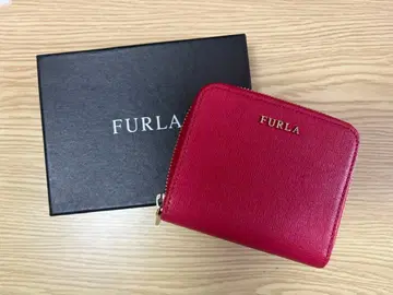 FURLA 접이식 지갑 빨간색 가죽 박스 포함