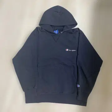 Champion 블랙 후드티 L