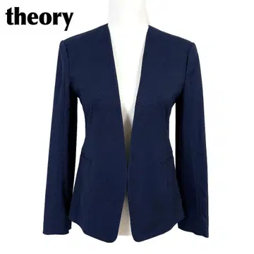 [ 새상품급 ] theory 긴팔 노카라 자켓 4 네이비 무지