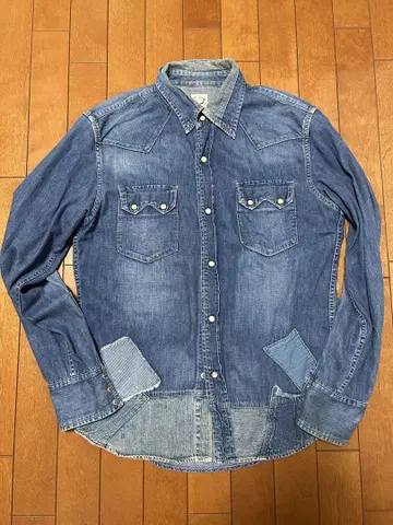 orslow 웨스턴 셔츠 데님 셔츠 패치워크 USED 가공 2