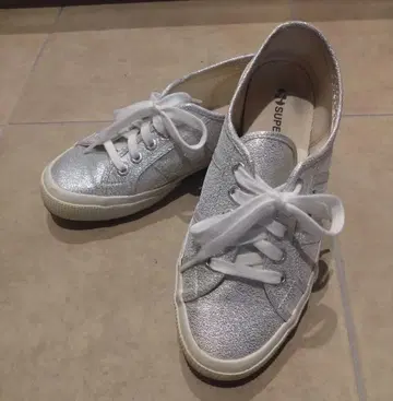 SUPERGA 실버 스니커즈 38