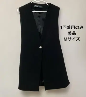 [ 새상품급 ] 자라 ZARA 큐빅 버튼 베스트 롱 베스트